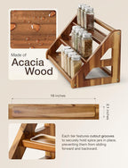 Tinamo Acacia Wood Spice Rack for Countertop - Image 2