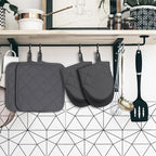 Oven Mitts and Pot Holders Set, Heat Resistant Silicone Kitchen Mini Oven - Image 7
