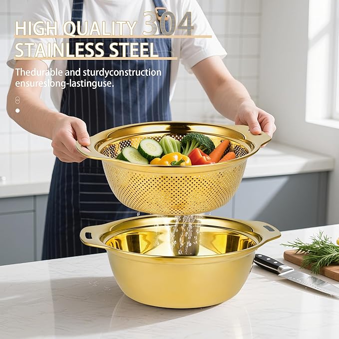 Colander 304 Stainless Steel 4-quart - Image 4