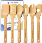 Wooden Spoons for Cooking Bamboo Utensils Set by LOCHANTIE
