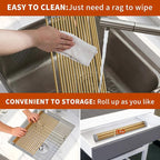 Extra Large Golden Roll-UP Dish Drying Rack-Stainless Steel Dish Drainer Over - Image 5