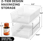 Simple Houseware 2 Tier Bathroom Organizer Tray Pull-Out Sliding - Image 2