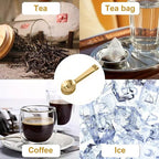 2Pcs Gold & 2Pcs Silver Tea Bag Squeezer, Stainless Steel Clip On Strainer - Image 3