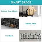 romision 2 Tier Compact Stainless Steel Dish Drainers Drying Rack - Image 6