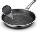 SNOWCLAD Frying Pan, 10 Inch Hybrid Non Stick Stainless Steel Skillets by SNOWCLAD