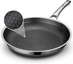 SNOWCLAD Frying Pan, 10 Inch Hybrid Non Stick Stainless Steel Skillets by SNOWCLAD
