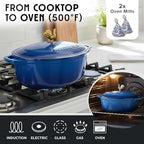MUELLER HOME 5.5 Quart Enameled Cast Iron Oval Dutch Oven w Rooster Knob & - Image 4
