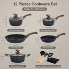 M MELENTA Pots and Pans Set Non Stick, Non-toxic Induction Cookware Kitchen - Image 2
