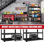 Set 2 Garage Shelving-3000 lbs 5 Tier Storage Shelves, Adjustable Heavy Duty - Image 7
