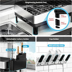Ewaiira Dish Drying Rack, 2 Tier Large Dish Rack, Stainless Steel Dish Drainer - Image 7