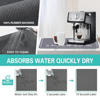 Coffee Bar Mat for Countertops 23inx15in, Absorbent Hide Stain Anti-Slip Cafe - Image 4