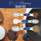 Magnetic Measuring Spoons Set of 9 Stainless Steel Dual-Sided Stackable - Image 8