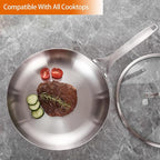 DELARLO Tri-Ply Stainless Steel 8 inch Frying Pan - Image 6