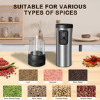 Electric Salt and Pepper Grinder Set, 2-Speed Setting, Stainless Steel - Image 7