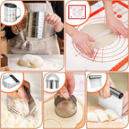 9PCS Stainless Steel Pastry Blender Set, 3 Cup Flour Sifter, Biscuit Cutter - Image 4