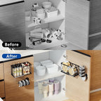 4 Pack Adhesive Cabinet Door Organizer, 2 Baskets + 2 Tumbler Lid Holders - Image 6