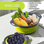 3PCS Green Foldable Kitchen Strainer Set – Silicone Colander Collapsible - Image 8
