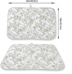 Sage Green Dish Drying Mat 18 x 24 Inch Chinoiserie Light Green Floral Drying - Image 3