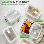 NutriChef 10-Piece Superior Glass Food Storage Containers Set, Stackable - Image 8