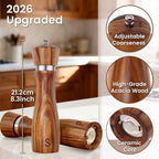 Wedding Gifts for Couples 2026: Acacia Wood Salt and Pepper Grinder Set - Image 5