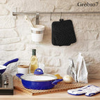 GROBRO7 5Pack Cotton Pocket Pot Holder Set Kitchen Heat Resistant Potholder - Image 5