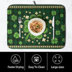 St Patricks Day Drying Mat for Kitchen Counter Shamrock Dish Drying Mats Lucky - Image 4