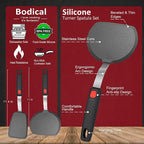 Silicone Pancake Spatula Turner Set of 2, 600°F Heat Resistant Cooking Spatulas - Image 2