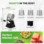 Nutrichef 3 in 1 Cheese Grater & Shredder | Strong Suction Base, Rotary Handle - Image 8