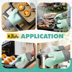 Silicone Oven Mitts, Waterproof Non Slip Grip Oven Gloves - Image 7