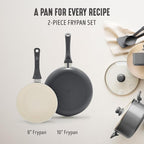 GreenLife 2-Piece Nonstick Frying Pan Set, 8” & 10” Skillets, Non-Toxic Ceramic - Image 4