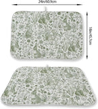 Easter Dish Drying Mat 18 x 24 Inch Sage Green Bunny Floral Drying Mat - Image 4
