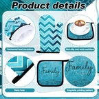 Fourluoo 10 Pcs Landscape Kitchen Dish Towels Rugs Oven Mitts and Pot Holders - Image 5