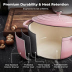 Zulay Kitchen 5 Quart Enameled Cast Iron Dutch Oven Pot - Image 5