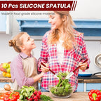 10 Pcs 10 Inch Flexible Rubber Spatulas, Silicone Spatula Set, Commercial Grade - Image 4