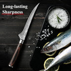 Sunnecko Boning Knife with Pakkawood Handle, 6 inch High Carbon German - Image 4