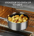 KOCH SYSTEME CS Hybrid Nonstick Stainless Steel Saucepan Set, 6-Piece Triply - Image 6