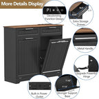 Double 10 Gallon Tilt Out Trash Can Cabinet - Image 2