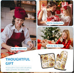 Watercolor Sunflower Oven Mitts and Pot Holders Sets Heat Resistant 4Pcs - Image 7