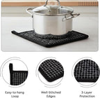 Encasa XO Heat Resistant 100% Cotton Oven Glove & Potholder Set - Image 4