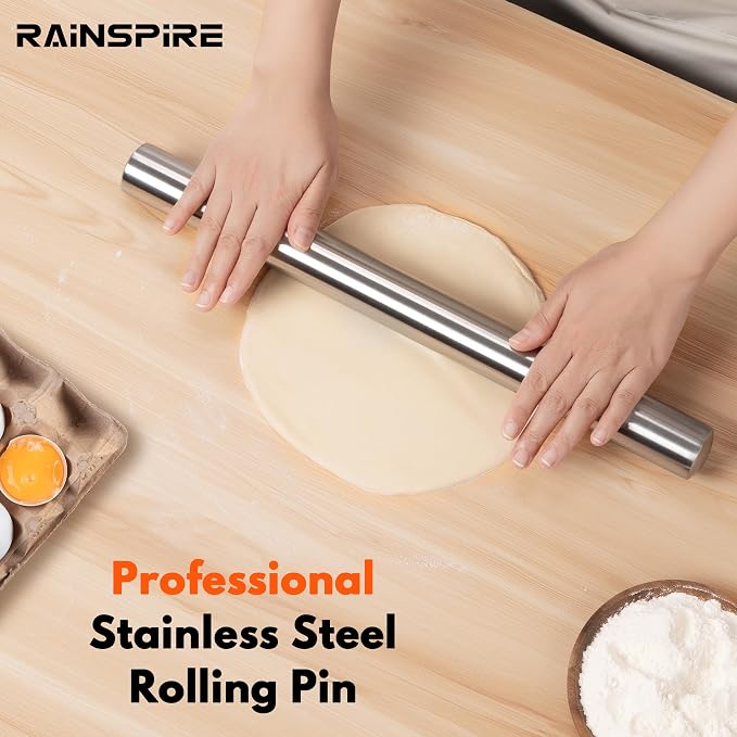 Rainspire Rolling Pins for Baking 304 Stainless Steel Dough Roller Perfect - Image 7