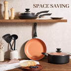 BECIGAR Ceramic Pots and Pans Set, Nonstick Pan Pots and Pans Set Non Stick - Image 3
