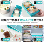 Silicone Freezer Tray with Lid Soup Freezer Container Molds with Steel - Image 6
