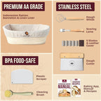 Superbaking 10" Oval Banneton Bread Proofing Basket – Sourdough Starter Kit - Image 2