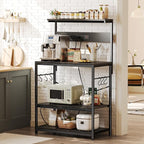 SUPERJARE Bakers Rack with Power Outlets, Microwave Stand, 31.5 X 16.5 Inch - Image 2