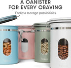 Veken Coffee Canister with Window, Airtight Stainless Steel Kitchen Food - Image 8