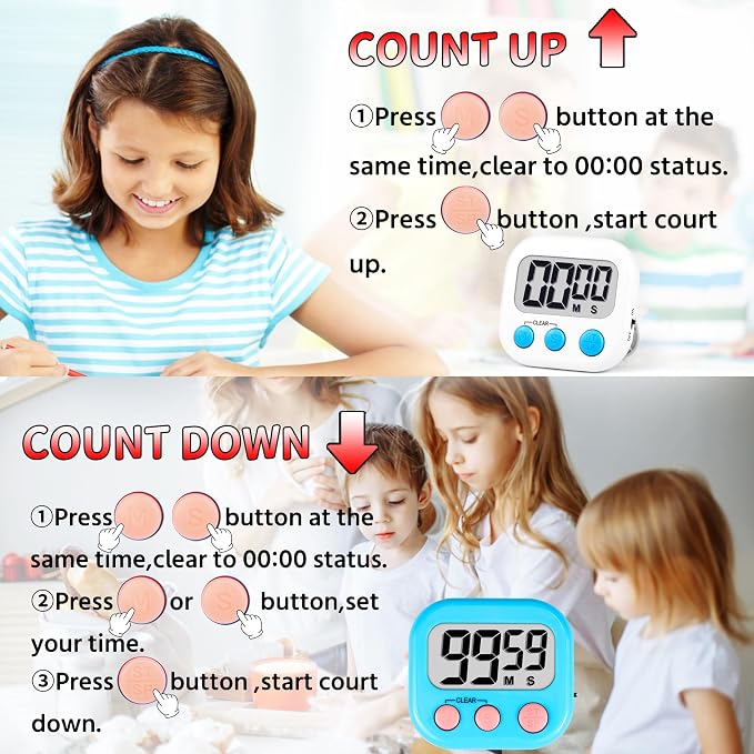 Timer for Kids Teachers Supplies Digital Kitchen Timers for Cooking Large - Image 7