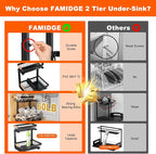 Under Sink Organizer, 2 Pack 2 Tier Under Sink Organizers and Storage, Slide - Image 3