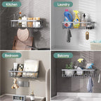 Veken Shower Caddy 6-Pack, No Drilling & Rustproof, Waterproof Adhesive Shelves - Image 7