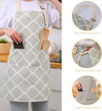 Tosewever 2 Pieces Cotton Linen Waterproof Bib Kitchen Apron - Image 4