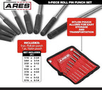 ARES 10021 – 9-Piece Roll Pin Punch Set – Durable Heat Treated and Drop Forged - Image 2